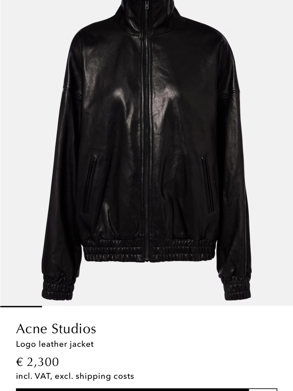 Acne Studios Black Leather Zip-Front Jacket